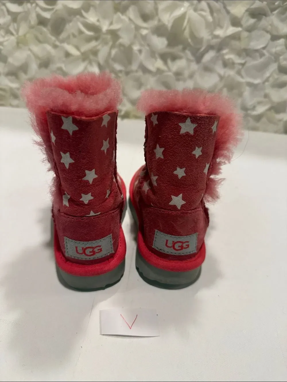 UGG Pink Star-Print Fur-Lined Kids Boots